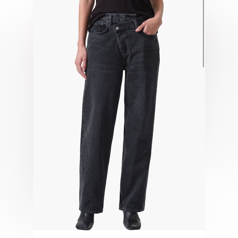 AGOLDE Crisscross High Waist Organic Cotton Straight Leg Jeans